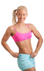 Obraz premium Cute girl after fitness