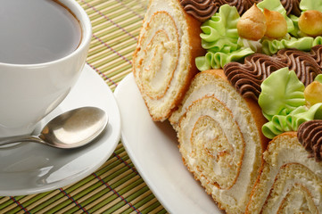 Sweet rolls and cup of coffee