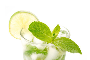 Mojito cocktail on white background