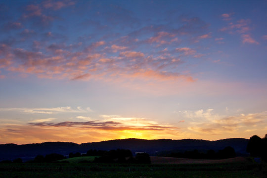 Sonnenaufgang in Nordhessen Germany