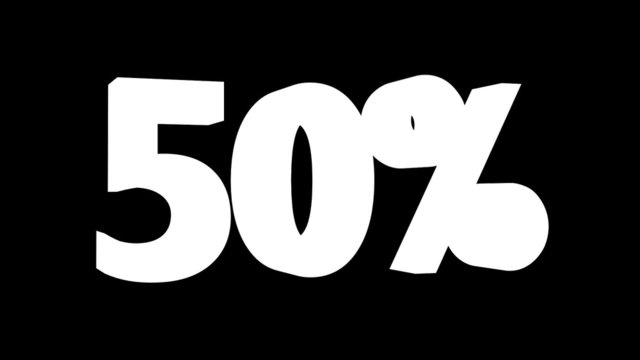 Texto de porcentaje en movimiento: 50, 55