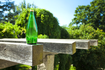 bottle of water in an outdoor