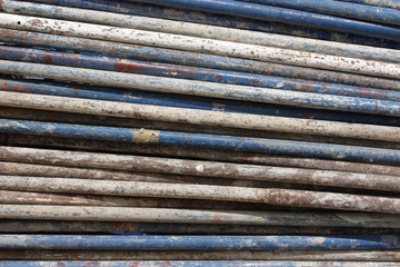 Old construction steel rod