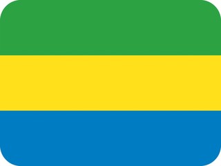 Drapeau du Gabon aux coins arrondis