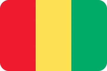 Drapeau de la Guinée aux coins arrondis