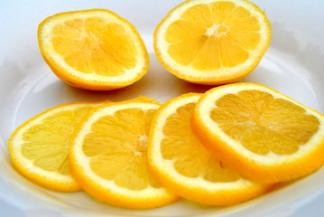 Lemon Slices on a Plate