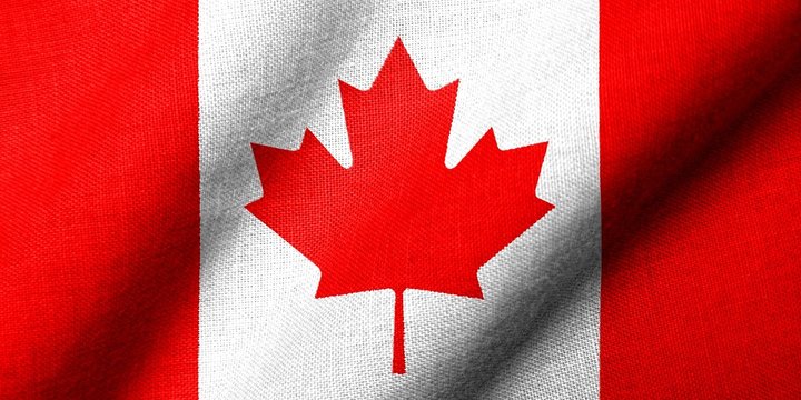 3D Flag of Canada waving