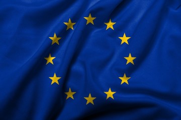 3D Flag of  European Union satin