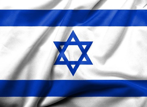 3D Flag of  Israel satin