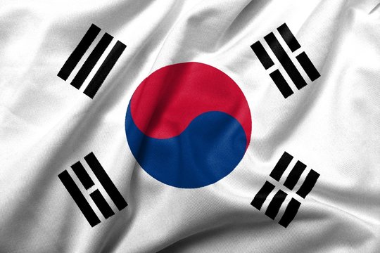 3D Flag of South Korea satin