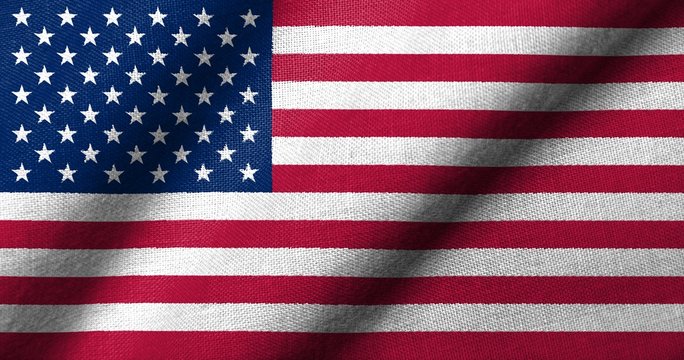 3D Flag of USA waving