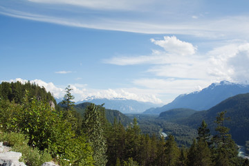 View of the Cheakamus River valley, Canada