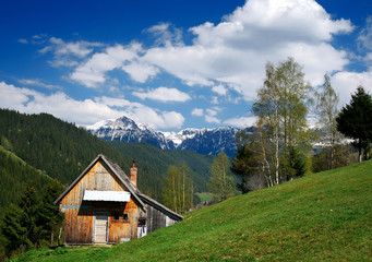 Rural landscape in mountains, Romania