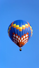Hot Air Balloon against blue sky background