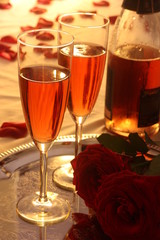 Red sparkling wine & Roses / Roter Sekt & Rosen