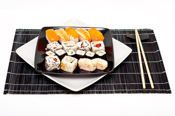 sushi assortment isolated