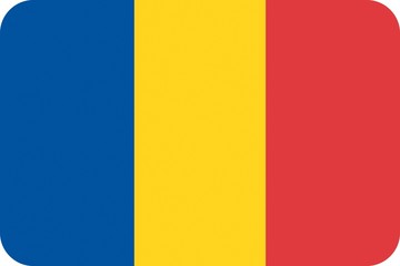 Drapeau de la Roumanie aux coins arrondis