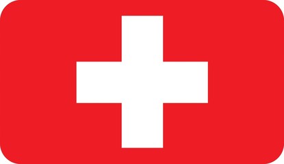 Obraz premium Drapeau de la Suisse aux coins arrondis