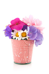 Little bucket with flowers
