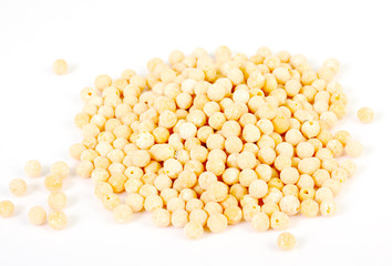 dried pea seeds isolated on white
