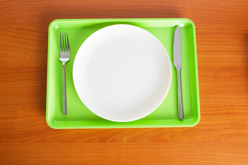Set of utensils arranged on the table