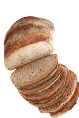 sliced bread on white
