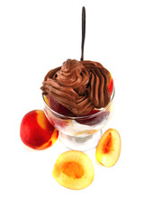 chocolate cream with fruits