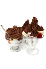 chocolate cream with fruits