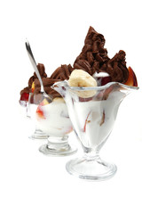 crystal bowl with chocolate ice cream