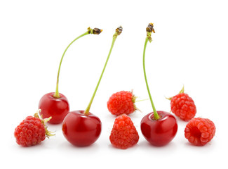 Rasberries and cherries