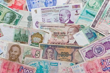 Different banknotes