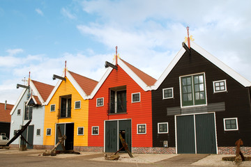 Colorful warehouses in Dutch harbor