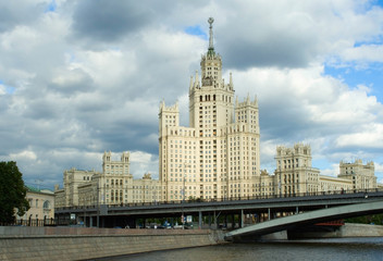 Fototapeta na wymiar Neo-renaissance high-rise building in Moscow, RU