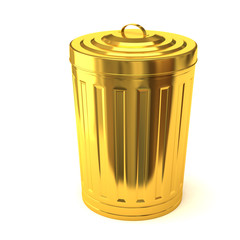 Gold trash can
