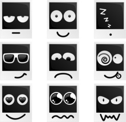 Vector Cartoon Photo Frame Emotions