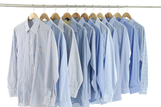 rack shirts isolated on white