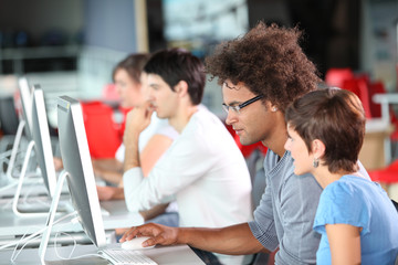 Young adults in business training
