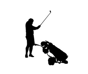 Silhouette of a golf player