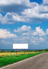 Billboard and long road