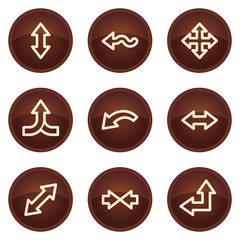 Arrows web icons set 2, chocolate buttons