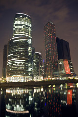 Business center in night