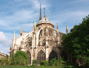 Fototapeta na wymiar Apse of the Notre Dame Cathedral, Paris, France