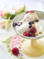 Ice cream with berries