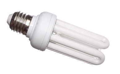 Energy saving light bulb isolated on white background