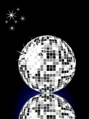 Silberne Diskokugel