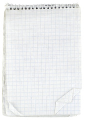 Old checked notebook paper