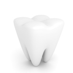 Tooth over white background