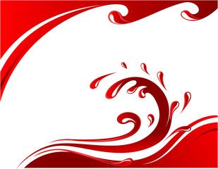 Elegant card with red wave