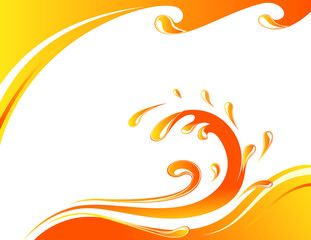 Card with orange wave