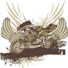 Motorcycle Background with Wings